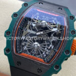RM Factory Richard Mille RM 21-02 Tourbillon 43mm Carbon Fiber Rubber Strap (8) RM Factory Richard Mille RM 21-02 Tourbillon 43mm Carbon Fiber Rubber Strap Arabic numerals Skeletonized Black Dial