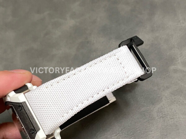 RM Factory Richard Mille RM 21-02 Tourbillon 43mm White Ceramics Canvas Strap Arabic numerals Skeletonized Black Dial