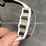 RM Factory Richard Mille RM 21-02 Tourbillon 43mm White Ceramics Canvas Strap Arabic numerals Skeletonized Black Dial