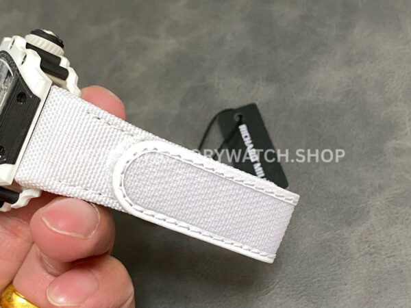 RM Factory Richard Mille RM 21-02 Tourbillon 43mm White Ceramics Canvas Strap Arabic numerals Skeletonized Black Dial