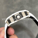 RM Factory Richard Mille RM 21-02 Tourbillon 43mm White Ceramics Canvas Strap Arabic numerals Skeletonized Black Dial
