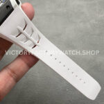 RM Factory Richard Mille RM 21-02 Tourbillon 43mm White Ceramics Whi (6) RM Factory Richard Mille RM 21-02 Tourbillon 43mm White Ceramics White Rubber Strap Arabic numerals Skeletonized Black Dial