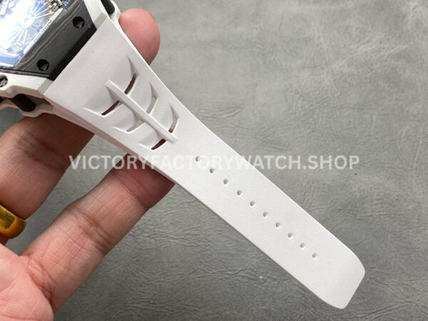 RM Factory Richard Mille RM 21-02 Tourbillon 43mm White Ceramics Whi (6) RM Factory Richard Mille RM 21-02 Tourbillon 43mm White Ceramics White Rubber Strap Arabic numerals Skeletonized Black Dial