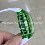 RM Factory Richard Mille RM 26-01 44mm Green Synthetic Crystal White Rubber Strap Panda Skeletonized White Dial