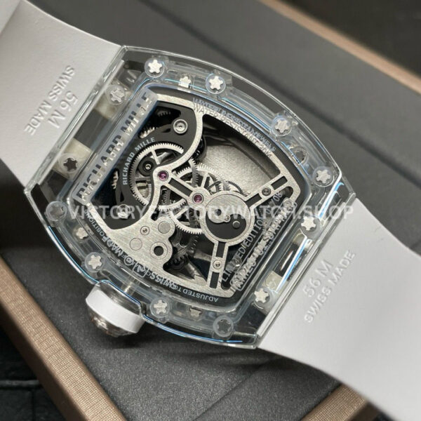 RM Factory Richard Mille RM 26-01 44mm Synthetic Crystal White Rubber Strap Panda Skeletonized White Dial