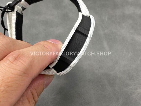 RM Factory Richard Mille RM 27-02 43mm White Carbon Fiber White Canvas Strap Tourbillon Skeletonized Dial
