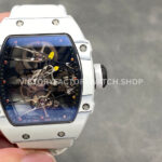 RM Factory Richard Mille RM 27-02 white carbon fiber white canvas strap tourbillon skeletonized dial