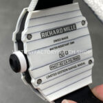 RM Factory Richard Mille RM 27-02 43mm White Carbon Fiber White Canvas Strap Tourbillon Skeletonized Dial