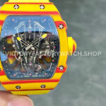 RM Factory Richard Mille RM 27-03 Rafael Nadal yellow carbon fiber textile strap tourbillon skeletonized dial