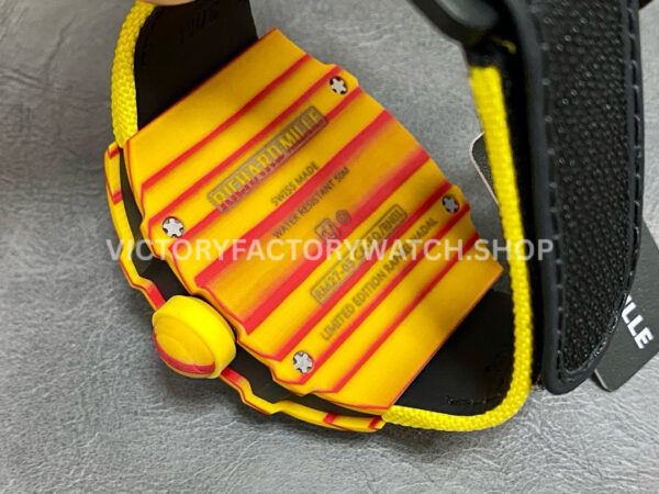 RM Factory Richard Mille RM 27-03 Rafael Nadal Tourbillon 47.77mm Yellow Carbon Fiber Textile Strap Skeletonized Dial