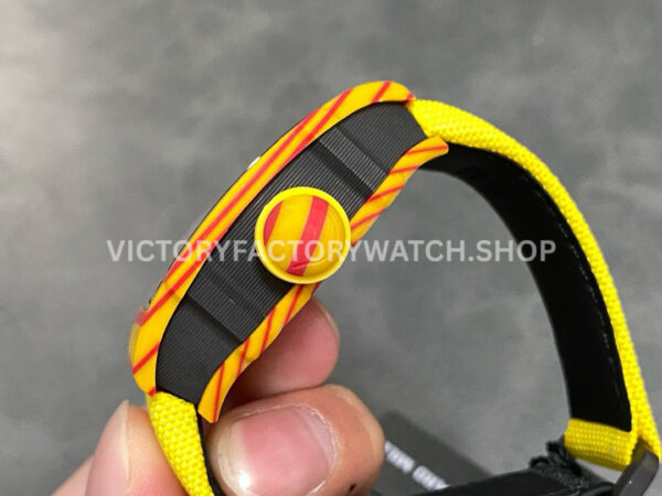 RM Factory Richard Mille RM 27-03 Rafael Nadal Tourbillon 47.77mm Yellow Carbon Fiber Textile Strap Skeletonized Dial