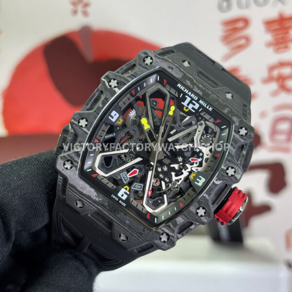 RM Factory Richard Mille RM 35-03 43mm Black Carbon Fiber Black Rubber Strap Black Skeletoniz ( (8) RM Factory Richard Mille RM 35-03 43mm Black Carbon Fiber Black Rubber Strap Black Skeletonized Dial