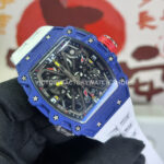RM Factory Richard Mille RM 35-03 43mm Blue Carbon White Rubber Strap Black Skeletonized Dial (10) RM Factory Richard Mille RM 35-03 43mm Blue Carbon White Rubber Strap Black Skeletonized Dial