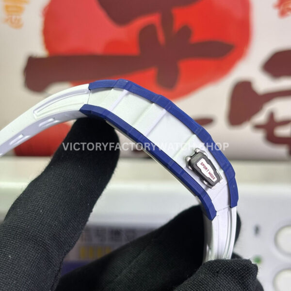RM Factory Richard Mille RM 35-03 43mm Blue Carbon White Rubber Strap Black Skeletonized Dial (6) RM Factory Richard Mille RM 35-03 43mm Blue Carbon White Rubber Strap Black Skeletonized Dial