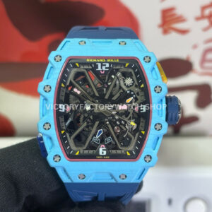 RM Factory Richard Mille RM 35-03 light carbon fiber blue rubber strap black skeletonized dial