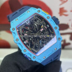 RM Factory Richard Mille RM 35-03 43mm Fiber Light Carbon Blue Rubber Strap Black Skeletonized (1) RM Factory Richard Mille RM 35-03 43mm Fiber Light Carbon Blue Rubber Strap Black Skeletonized Dial