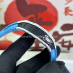 RM Factory Richard Mille RM 35-03 43mm White Carbon Fiber Light Blue Rubber Strap Black ( RM Factory Richard Mille RM 35-03 43mm White Carbon Fiber Light Blue Rubber Strap Black Skeletonized Dial