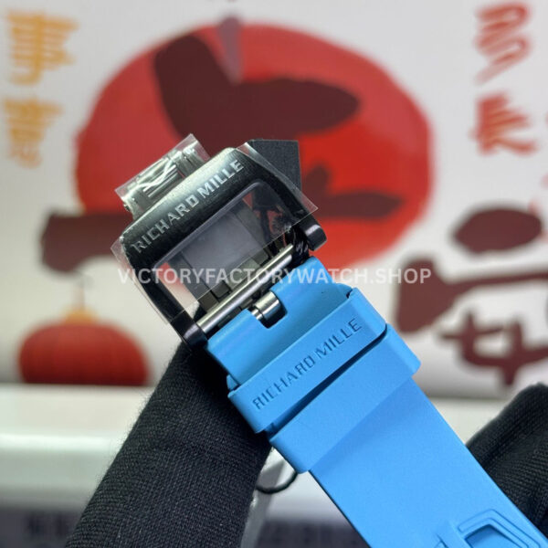 RM Factory Richard Mille RM 35-03 43mm White Carbon Fiber Light Blue Rubber Strap Black (1) RM Factory Richard Mille RM 35-03 43mm White Carbon Fiber Light Blue Rubber Strap Black Skeletonized Dial