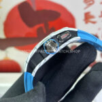 RM Factory Richard Mille RM 35-03 43mm White Carbon Fiber Light Blue Rubber Strap Black ( (3) RM Factory Richard Mille RM 35-03 43mm White Carbon Fiber Light Blue Rubber Strap Black Skeletonized Dial