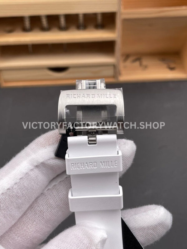 RM Factory Richard Mille RM 35-03 43mm White Carbon Fiber White Rubber Strap Black Skeletonized Dial
