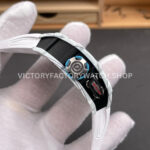 RM Factory Richard Mille RM 35-03 43mm White Carbon Fiber White Rubber Strap Black Skeletonized Dial