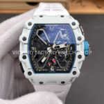RM Factory Richard Mille RM 35-03 43mm White Carbon Fiber White Rubber Strap Black Skeletonized Dial