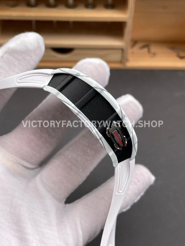 RM Factory Richard Mille RM 35-03 43mm White Carbon Fiber White Rubber Strap Black Skeletonized Dial