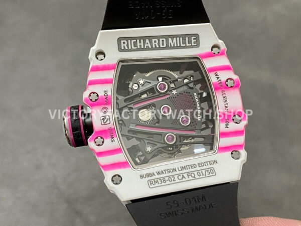 RM Factory Richard Mille RM 38-02 43.7mm Black Carbon Fiber Black Rubber Strap Skeletonized Dial (3) RM Factory Richard Mille RM 38-02 43.7mm Carbon Fiber Black Rubber Strap Skeletonized Dial