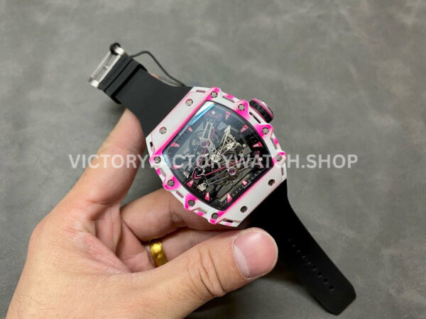 RM Factory Richard Mille RM 38-02 43.7mm Black Carbon Fiber Black Rubber Strap Skeletonized Dial (6) RM Factory Richard Mille RM 38-02 43.7mm Carbon Fiber Black Rubber Strap Skeletonized Dial