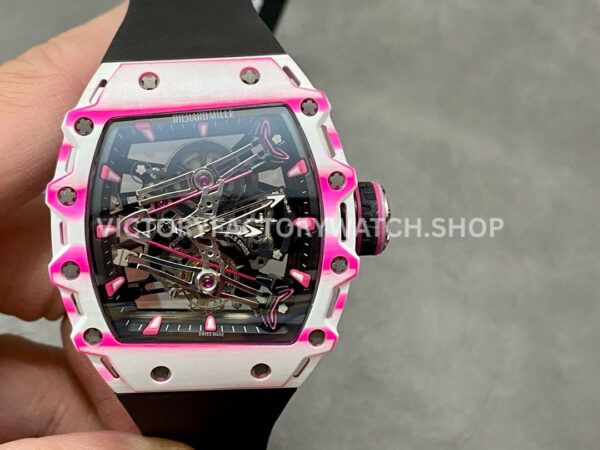 RM Factory Richard Mille RM 38-02 43.7mm Black Carbon Fiber Black Rubber Strap Skeletonized Dial (7) RM Factory Richard Mille RM 38-02 43.7mm carbon fiber black rubber strap skeletonized dial