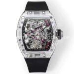 RM Factory Richard Mille RM 38-02 43.7mm Synthetic Crystal Black Rubber Strap Skeletonized Black Dia ( RM Factory Richard Mille RM 38-02 43.7mm synthetic crystal black rubber strap skeletonized black dial