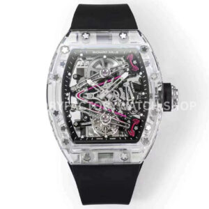 RM Factory Richard Mille RM 38-02 43.7mm synthetic crystal black rubber strap skeletonized black dial