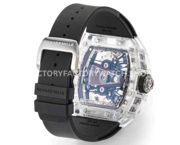 RM Factory Richard Mille RM 38-02 43.7mm Synthetic Crystal Black Rubber Strap Skeletonized Black Dia ( (7) RM Factory Richard Mille RM 38-02 43.7mm Synthetic Crystal Black Rubber Strap Skeletonized Black Dial