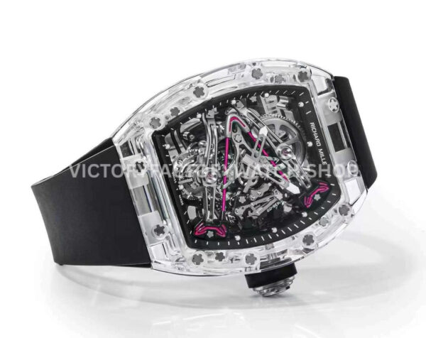 RM Factory Richard Mille RM 38-02 43.7mm Synthetic Crystal Black Rubber Strap Skeletonized Black Dia ( (9) RM Factory Richard Mille RM 38-02 43.7mm Synthetic Crystal Black Rubber Strap Skeletonized Black Dial