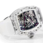 RM Factory Richard Mille RM 38-02 43.7mm Synthetic Crystal White Emulsion Rubber Strap Skelet (5) RM Factory Richard Mille RM 38-02 43.7mm Synthetic Crystal White Emulsion Rubber Strap Skeletonized White Dial