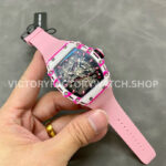 RM Factory Richard Mille RM 38-02 43.7mm White Carbon Fiber Pink Rubber Strap Skeletonized Dial (1) RM Factory Richard Mille RM 38-02 43.7mm White Carbon Fiber Pink Rubber Strap Skeletonized Dial