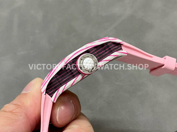 RM Factory Richard Mille RM 38-02 43.7mm White Carbon Fiber Pink Rubber Strap Skeletonized Dial (5) RM Factory Richard Mille RM 38-02 43.7mm White Carbon Fiber Pink Rubber Strap Skeletonized Dial