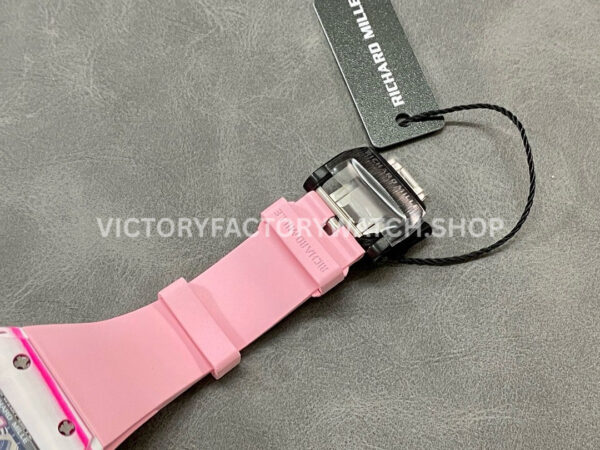 RM Factory Richard Mille RM 38-02 43.7mm White Carbon Fiber Pink Rubber Strap Skeletonized Dial (7) RM Factory Richard Mille RM 38-02 43.7mm White Carbon Fiber Pink Rubber Strap Skeletonized Dial