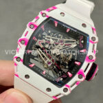 RM Factory Richard Mille RM 38-02 43.7mm White Carbon Fiber White Rubber Strap Skeletonized Dial