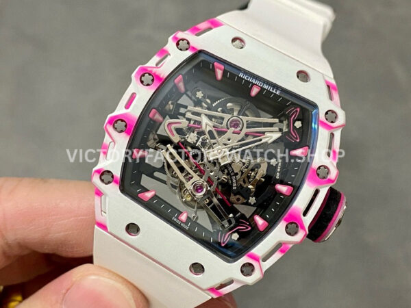 RM Factory Richard Mille RM 38-02 43.7mm White Carbon Fiber White Rubber Strap Skeletonized Dial