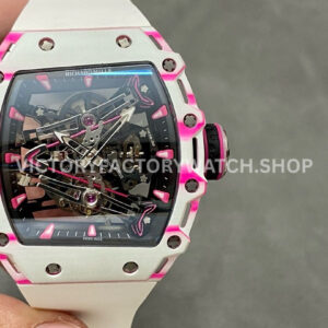RM Factory Richard Mille RM 38-02 43.7mm white carbon fiber white rubber strap skeletonized dial