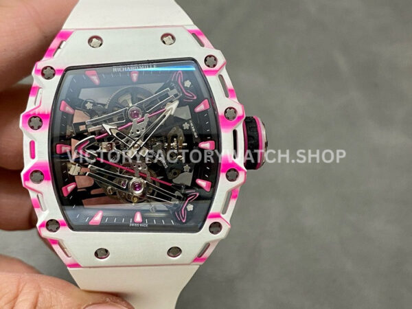 RM Factory Richard Mille RM 38-02 43.7mm white carbon fiber white rubber strap skeletonized dial