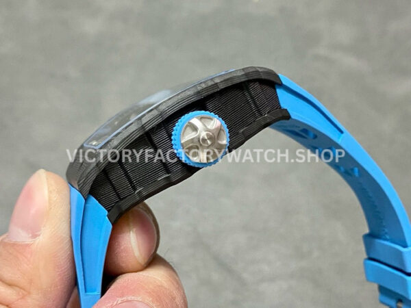 RM Factory Richard Mille RM 53-01 43mm Carbon Fiber Blue Rubber Strap Skeletonized Black Dial (2) RM Factory Richard Mille RM 53-01 43mm Carbon Fiber Blue Rubber Strap Skeletonized Black Dial