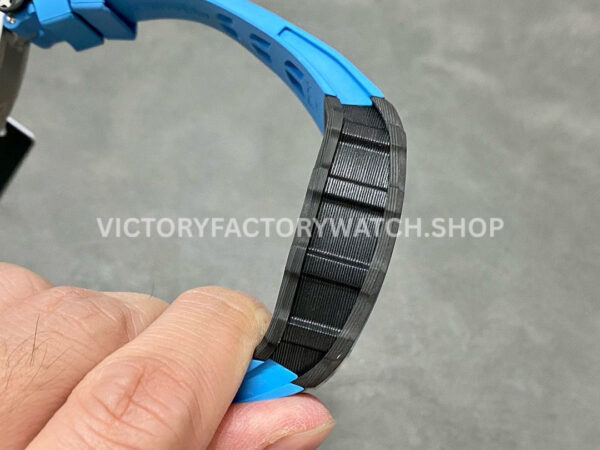 RM Factory Richard Mille RM 53-01 43mm Carbon Fiber Blue Rubber Strap Skeletonized Black Dial (3) RM Factory Richard Mille RM 53-01 43mm Carbon Fiber Blue Rubber Strap Skeletonized Black Dial