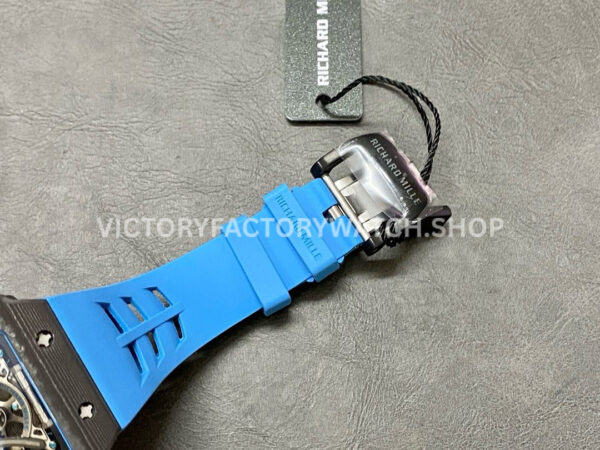 RM Factory Richard Mille RM 53-01 43mm Carbon Fiber Blue Rubber Strap Skeletonized Black Dial (5) RM Factory Richard Mille RM 53-01 43mm Carbon Fiber Blue Rubber Strap Skeletonized Black Dial