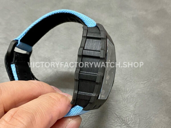 RM Factory Richard Mille RM 53-01 43mm Carbon Fiber Canvas Rubber Strap Skeletonized Black Dial ( (3) RM Factory Richard Mille RM 53-01 43mm Carbon Fiber Canvas Rubber Strap Skeletonized Black Dial