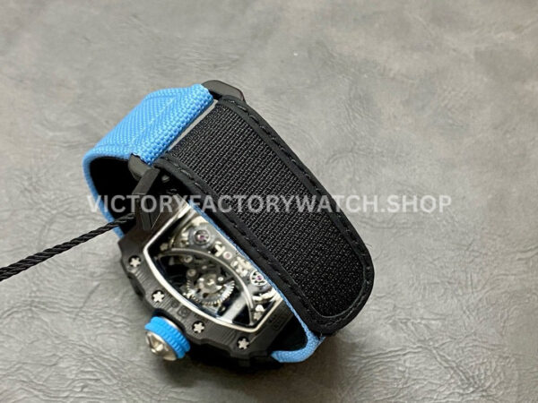 RM Factory Richard Mille RM 53-01 43mm Carbon Fiber Canvas Rubber Strap Skeletonized Black Dial ( (4) RM Factory Richard Mille RM 53-01 43mm Carbon Fiber Canvas Rubber Strap Skeletonized Black Dial