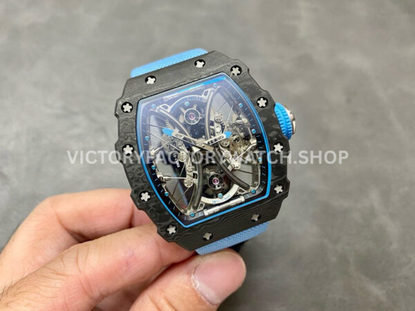 RM Factory Richard Mille RM 53-01 43mm Carbon Fiber Canvas Rubber Strap Skeletonized Black Dial ( (8) RM Factory Richard Mille RM 53-01 43mm Carbon Fiber Canvas Rubber Strap Skeletonized Black Dial