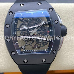 RM Factory Richard Mille RM 61-01 42.7mm Black Ceramic Black Rubber Strap Black Skeleton Dial (4) RM Factory Richard Mille RM 61-01 black ceramic black rubber strap black skeleton dial