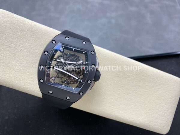 RM Factory Richard Mille RM 61-01 42.7mm Black Ceramic Black Rubber Strap Black Skeleton Dial (9) RM Factory Richard Mille RM 61-01 42.7mm Black Ceramic Black Rubber Strap Black Skeleton Dial